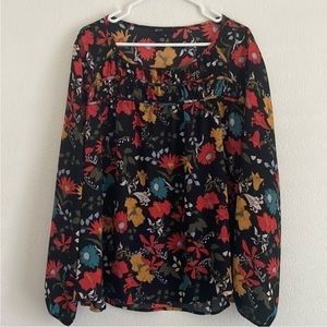 Gibson blouse 3X black floral